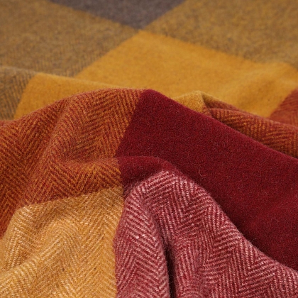 3Картинка Плед Herritage of Scotland Block Check Herringbone Knee Blanket Light Spice